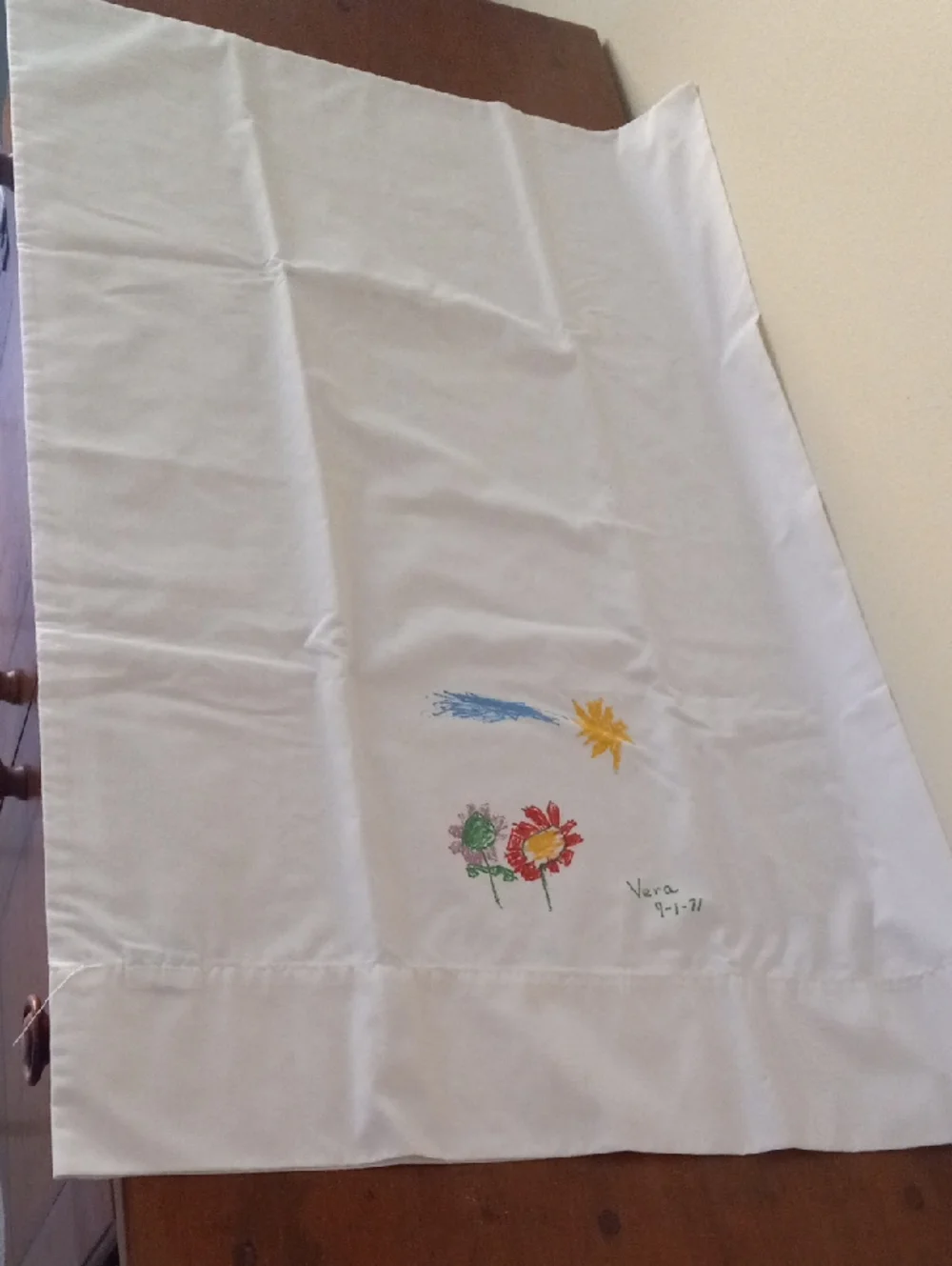 Vintage 1970’s Child Art Pillow Cases. Set Of 3